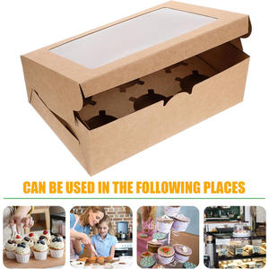 Cajas de embalaje de pastel de taza impresa personalizada desechable de varios tamaños Cajas de papel para llevar de pastel de <span class=keywords><strong>pan</strong></span> de panadería con ventanas transparentes - Product Image 6