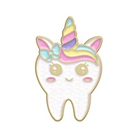 Badge amusant en métal personnalisé avec dents Cool, écharpe de pull, épingles de revers magnifiquement décorées