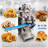 Machine de remplissage et d'enrobage commerciale pour la production de kubba, de falafel, de coxinha, de biscuits, de pains et de divers aliments farcis, haute efficacité