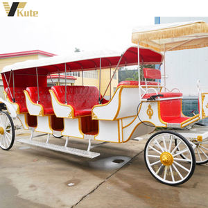 Charrette de mariage style calèche, chariot rétro à roues pour visites de parcs, véhicule à traction à vendre - Product Image 6