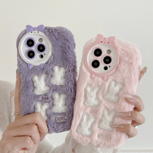 Thiết kế mới Chứng Khoán phong cách Ins nhất ular phim hoạt hình mùa đông đáng yêu thỏ động vật điện thoại di động trường hợp - Product Image 3