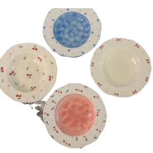 Plato <span class=keywords><strong>de</strong></span> Cerámica Irregular Único - Plato Decorativo Pintado a Mano para Postre, Ensalada, Comida Fina - Product Image 5