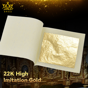 Venta caliente de buena calidad 22K hoja de oro de alta imitación 4,33*4,33 9,33*9,33 hoja de oro para manualidades Art Deco - Product Image 1