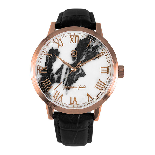 Automatic Mechanical Wrist Watch Zebra Jasper Dial 50 Meters Waterproof Sapphire Glass Stainless Steel Alloy Case 42mm Diameter