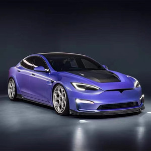 ชุดแต่งตัวถังคาร์บอนไฟเบอร์แบบแห้งรุ่น V สำหรับ Tesla Model S ประกอบด้วย สปลิตเตอร์หน้า ดิฟฟิวเซอร์หลัง สเกิร์ตข้าง และฝากระโปรง - Product Image 4
