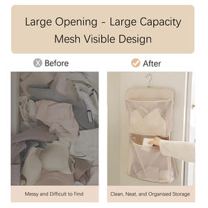 <span class=keywords><strong>Bolsa</strong></span> de almacenamiento de <span class=keywords><strong>ropa</strong></span> montada en la pared colgante clasificación de <span class=keywords><strong>ropa</strong></span> de armario <span class=keywords><strong>bolsa</strong></span> colgante <span class=keywords><strong>bolsa</strong></span> de <span class=keywords><strong>ropa</strong></span> transpirable de malla - Product Image 4