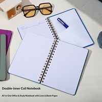 Carnet de notes A5 multicolore à spirale avec logo personnalisé, élastique et lignes, pour étudiants, école, écriture, cadeau, papeterie en gros
