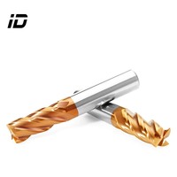 Fraise à queue carrée en carbure HRC55/HRC60 TiSiN/AlTin à 4 dents, outil de fraisage CNC haute vitesse pour métaux, ODM OEM