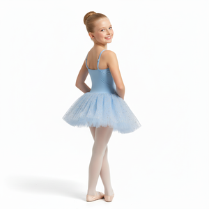 Girls Light <b>Blue</b> <b>Glitter</b> Ballet Tutu Dress Kids Sequin Pattern Dance Costume for Ballet Classes & Recitals - Product Image 2