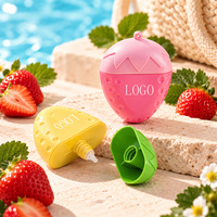 Flacon souple vide de 50 ml en PP/HDPE, forme fraise, personnalisable avec logo, idéal pour crème solaire et crème pour enfants