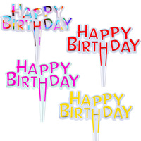 Großhandel 100 Stück Set Cupcake-Topper Großhandel Mini Plastik Happy Birthday Cupcake-Topper Kuchen-Dekorationszubehör