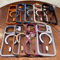 Étui de téléphone portable en TPU magnétique transparent simple pour iPhone Air 17 16plus 15 14 13 Pro Max, coque arrière transparente