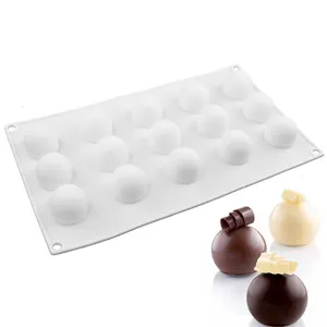3D硅胶模具迷你松露15孔圆球形烘焙模具蛋糕模具用于甜点松饼布朗尼布丁果冻