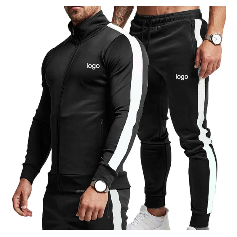 Sweat-shirt à capuche pour hommes, 2 pièces, en coton et polyester, vêtements de sport personnalisés, pour jogging d'hiver, vente en gros, 2020
