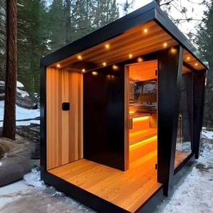 Pièce personnalisable de sauna en bois solide de 2-4 personnes pièce extérieure moderne de sauna de vapeur - Product Image 4