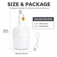 Lanterne de camping LED rechargeable par USB 8W 10W 15W 20W, lumière d'urgence haute luminosité, lampe suspendue portable pour la pêche en plein air