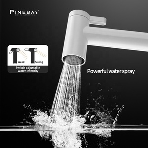 PINBAY, новый распылитель для чистки туалета, набор для душа с двумя функциями, регулируемый режим распыления, белый пластиковый ручной распылитель для биде - Product Image 5
