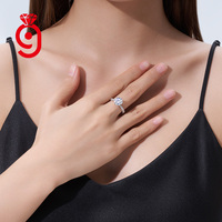 Bague de mariée de luxe en moissanite ronde brillante 3 carats, double rangée pavée, en argent sterling 925, cadeau de fiançailles pour un usage quotidien
