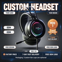 Micro-casque de jeu filaire USB RGB stéréo 3D HD OEM ODM avec micro, en métal et cuir, contrôle tactile ENC pour téléphone portable