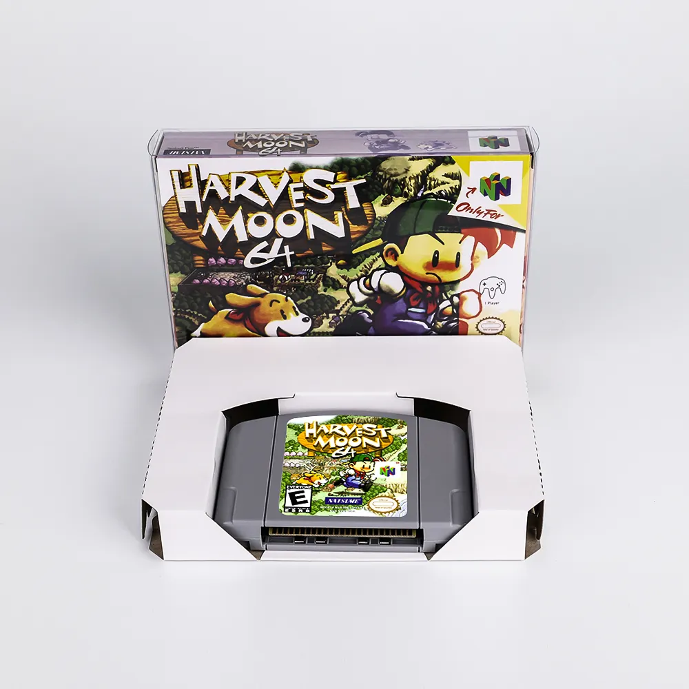 Harvest Moon 64 avec boîte d'origine cartouches de cartes de jeux rétro anglais pour carte de Console de jeu vidéo N64