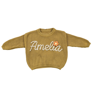 Pull personnalisé brodé à la main avec nom Pull avec nom personnalisé Cadeau d'anniversaire Filles Garçon - Product Image 2