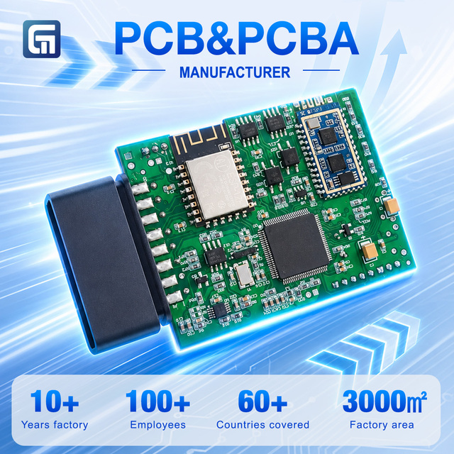 Professional PCB PCBA OEM ODM Manufacturing Automotive OBD2 Diagnostic Scanner PCBA WiFi Enabled Car Fault Code Reader Board