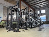 Machine Smith Professionnelle Multifonctionnelle, Cage de Musculation Commerciale en Acier/Métal, Pile de Poids 70kg*2 pour la Force