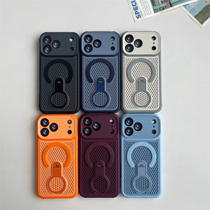 เคสโทรศัพท์แม่เหล็กแบบระบายความร้อนสุดหรูสำหรับ iPhone 18 17 Air 16 15 Plus 14 13 12 11 Pro Max ป้องกันแรงกระแทก พร้อมฝาปิดระบายความร้อน - Product Image 1