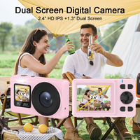 Appareil photo numérique à double écran, zoom numérique 18x, Full HD 1080, autofocus, capteur 5MP, flash LED, jusqu'à 64 Go, filtre créatif