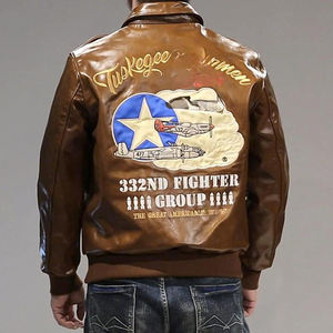 Veste aviateur en cuir de vachette ciré | Manteau court d'inspiration militaire | Renfort de point de verrouillage - Product Image 3