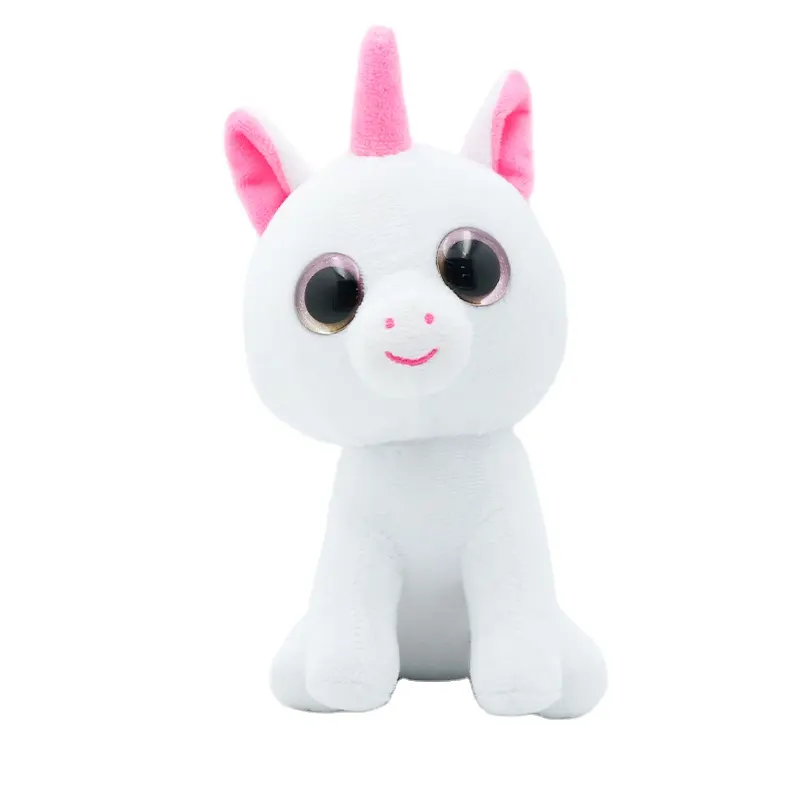 Peluche de unicornio personalizado, 15 cm, ojos grandes