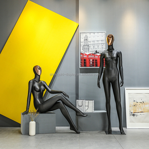 Vêtements de luxe en fibre de verre femmes Mannequins assis support fibre de verre corps complet noir mat Mannequins femme pour vêtements - Product Image 2