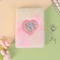 Journal de chat moelleux coloré Adorable cahier d'animal avec journal moelleux de serrure pour l'écriture quotidienne