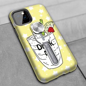 Ring Telefoon Case voor iPhone 11 Pro, Bloemen Meekleurende Hybrid Telefoon Cover met Vinger Band en Metalen Ornament