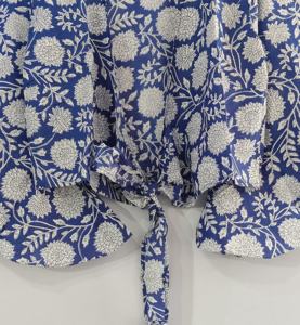 Top corto de algodón hecho a mano para mujer, estilo bohemio, fácil de ajustar, manga larga, estampado Floral, tendencia, prendas de vestir exteriores, Primavera Verano - Product Image 4