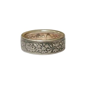 Bague suisse de 2 francs faite à la main avec motif d'edelweiss, cadeau pour les amoureux, style hip-hop, élégante, dominante, tendance et cool - Product Image 1
