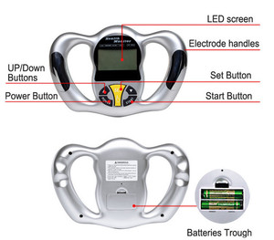 Tragbarer Handgehaltener <span class=keywords><strong>BMI</strong></span>-Körperfettanalysator Digitaler Biometrischer Impedanz-Körperzusammensetzungs-Monitor Fettabbau-<span class=keywords><strong>Tester</strong></span> - Product Image 5