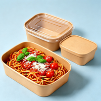 Boîte alimentaire rectangulaire en papier imprimée OEM ODM pour emballage de plats à emporter de marque
