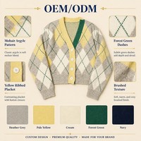 Cárdigans a Cuadros para Mujer, Cuello en V, Casuales, con Botones, Antiarrugas, Estilo Oficina, Disponibles para Pedidos al por Mayor con Logotipo Personalizado