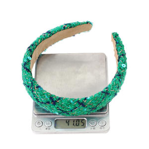 2023 ब्रांड नई डिजाइन कोरियाई रेट्रो Spongtop बाल बैंड सर्दियों महिलाओं के कपड़े लट बुना हुआ गद्देदार हेडबैंड Hairband - Product Image 5