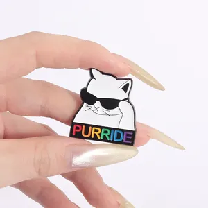 Broches en émail créatives LGBT Fierté, motif Cœur de chat et geste, avec la citation '<span class=keywords><strong>Jesus</strong></span> Love <span class=keywords><strong>Me</strong></span> Too', badges pour sac à dos et revers, bijoux amusants, cadeau pour amis - Product Image 3