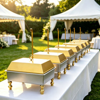 Hoogwaardige luxe 9L vintage roestvrijstalen gouden en zilveren voedselwarmer voor hotpotbuffetten