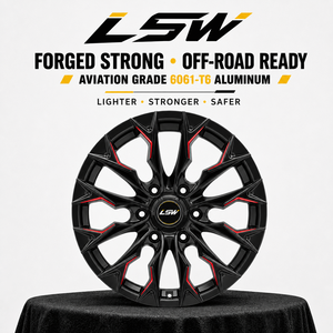 ล้อฟอร์จ LSR8011 5x114.3 5x120 ขนาด 17 18 20 นิ้ว ราคาดีที่สุด รับประกันราคา สำหรับรถออฟโรด สีดำแดง สำหรับ Toyota Land Cruiser Prado - Product Image 4