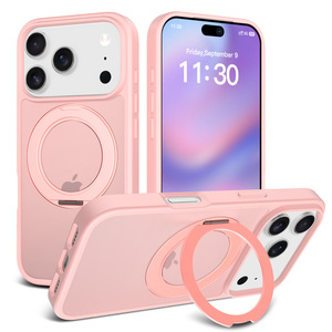 Étui de téléphone avec béquille rotative à 360° pour 12-18, <span class=keywords><strong>coque</strong></span> translucide au toucher doux en TPU + PC, charge magnétique sans fil, antichoc - Product Image 2