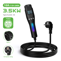 Pengisi Daya EV All in One Tipe 2, Stasiun Pengisian Daya Portabel Kendaraan Energi Baru 3.5KW 220V16A WiFi untuk BYD