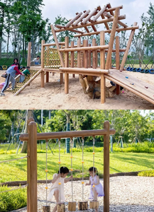 Thân Thiện Với Môi Bằng Gỗ Nhựa Trẻ Em Sân Chơi Thiết Bị-Ngoài Trời Tùy Chỉnh Trượt Leo Núi Cấu Trúc Đu Đặt Thép Không Gỉ - Product Image 2