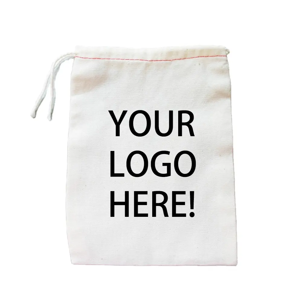 Custom Wedding Favor Bags Printed Personalized BLANK Candy Soap Party Jewelry Boxes taschen Drawstring Cotton Muslin Bags