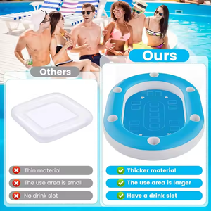 New <strong>Inflatable</strong> Water Poker <strong>Table</strong> Summer <strong>Pool</strong> Party <strong>Floating</strong> <strong>Drink</strong> Glass Ice Rack Water Casual Game <strong>Table</strong> - Product Image 5