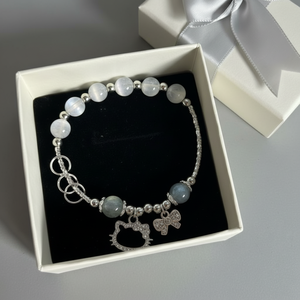 Eleganti braccialetti di perline da donna di lusso con perle in lega incrociata di tendenza alla moda placcato oro vendita all'ingrosso - Product Image 1
