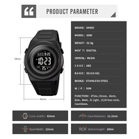 Montre Homme Numérique Plongée 50M Étanche Alarme Chronographe LED Lumière Silicone ABS Extérieur Sport Sur Mesure Gros